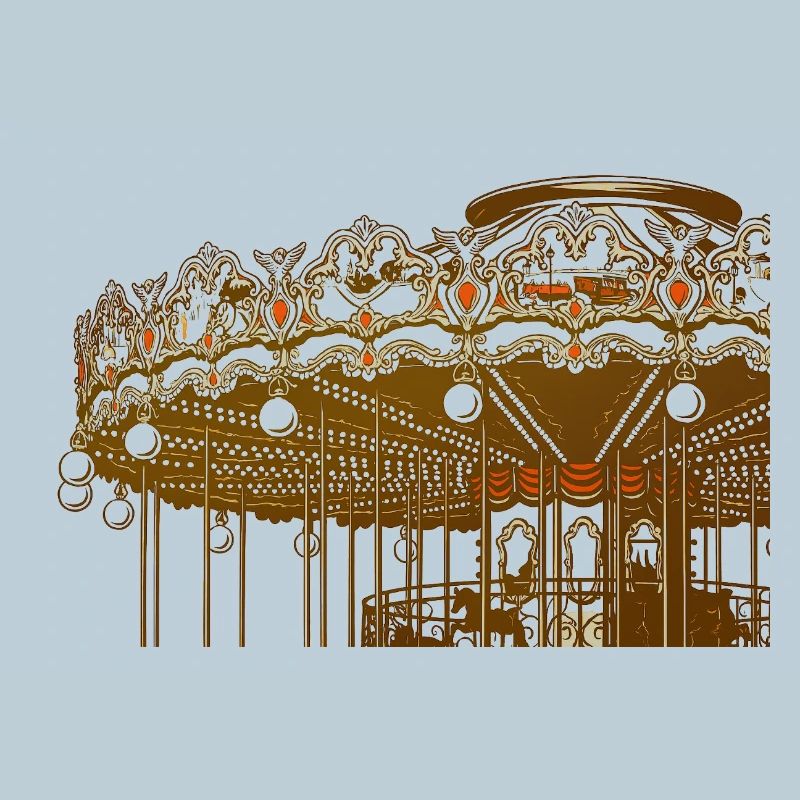 Design de carrousel vintage doré