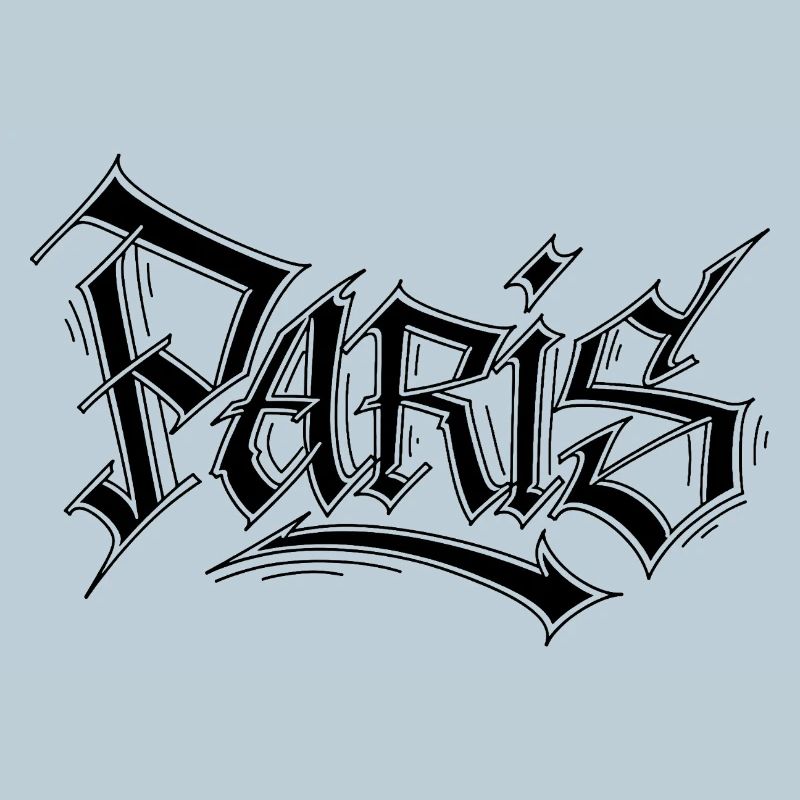 Graffiti-style lettering Paris