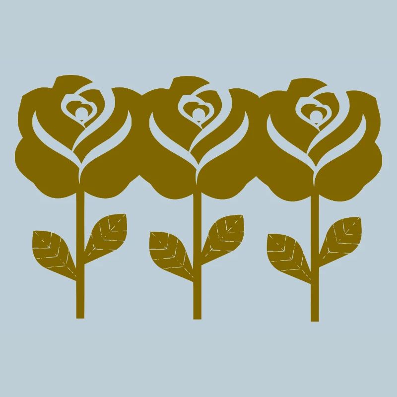 Graphic Golden Roses Pattern