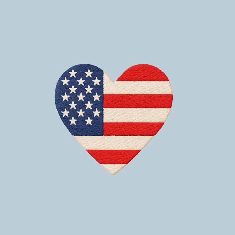 Cœur Drapeau Américain Imprimé