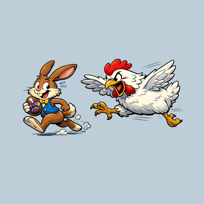 Easter bunny and chicken