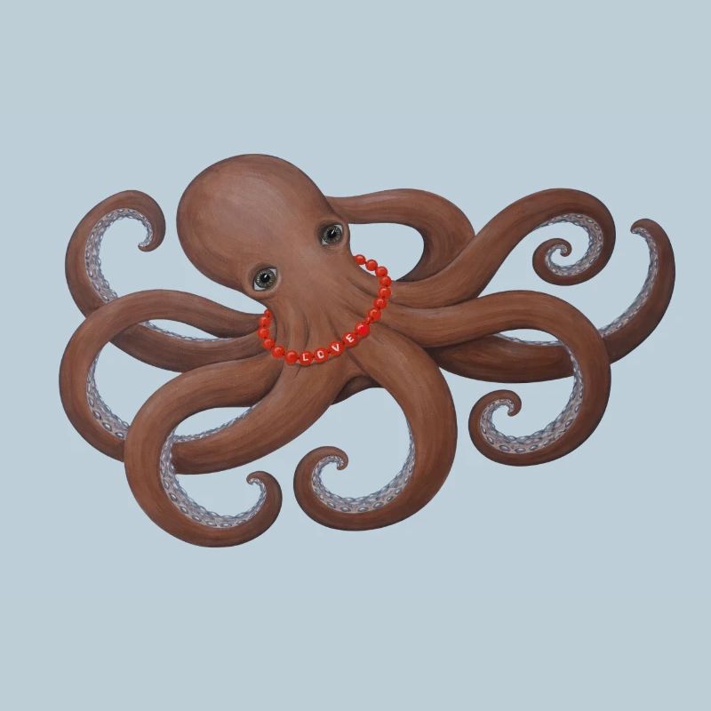 Octopus with red love pearl