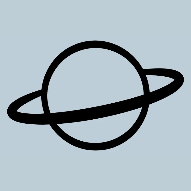 Planet with Ring Icon Outline