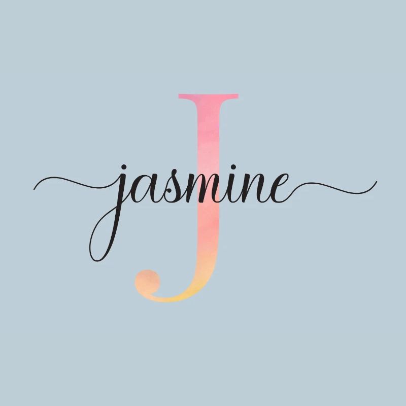 J | Monogramm | Name | Jasmine |Watercolor
