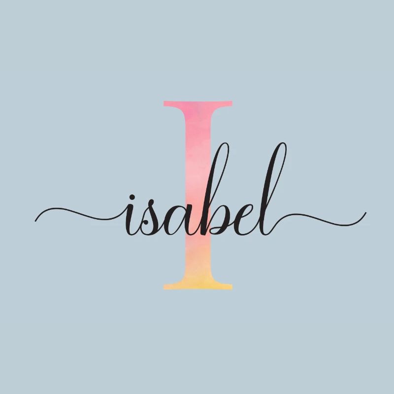 J | Monogramme | Nom | Isabelle |Aquarelle