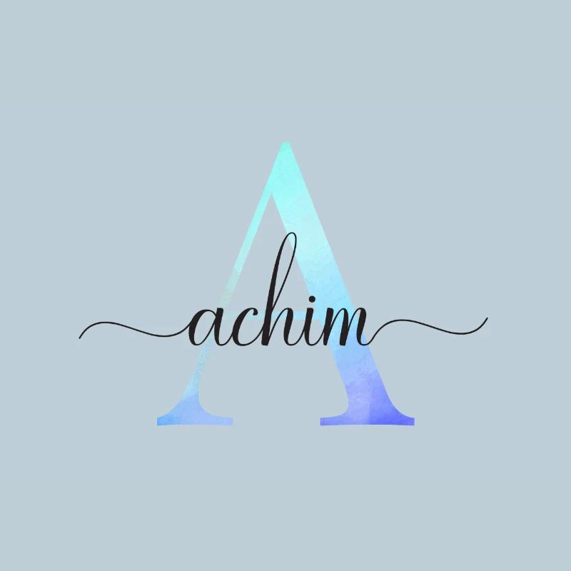 A| Monogramm | Name | Achim | Watercolor
