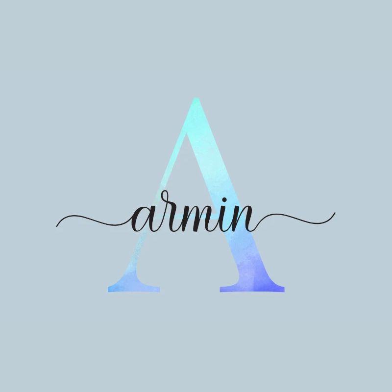 A| Monogram | Name | Armin | Watercolor