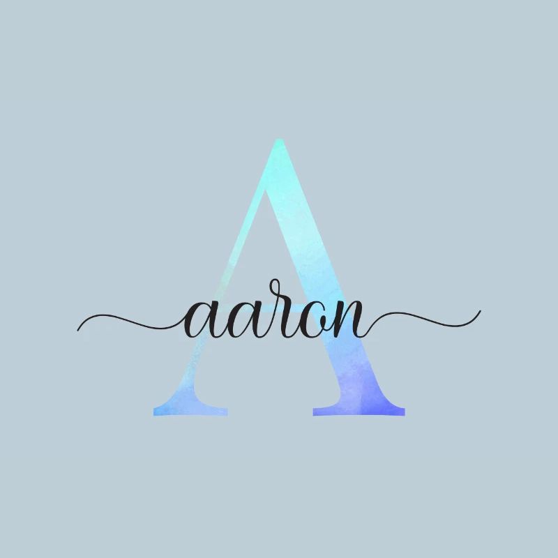 A| Monogramme | Nom | Aaron| Aquarelle