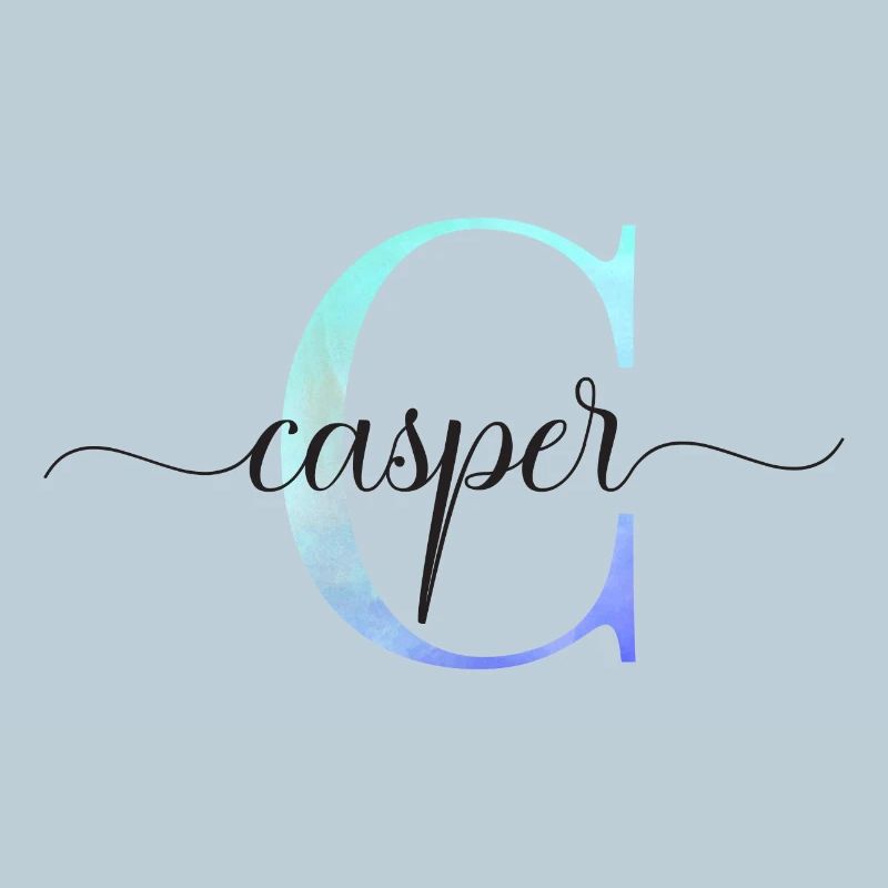 C| Monogramme | Nom | Casper | Aquarelle
