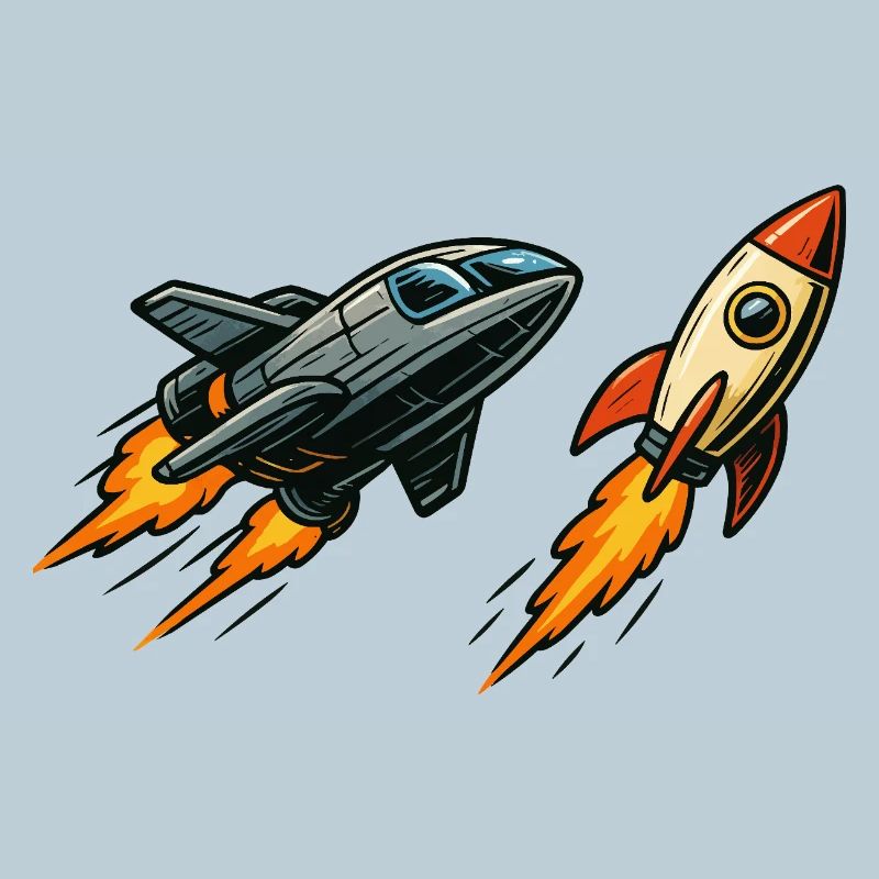 Rocket Sprint Cartoon Space