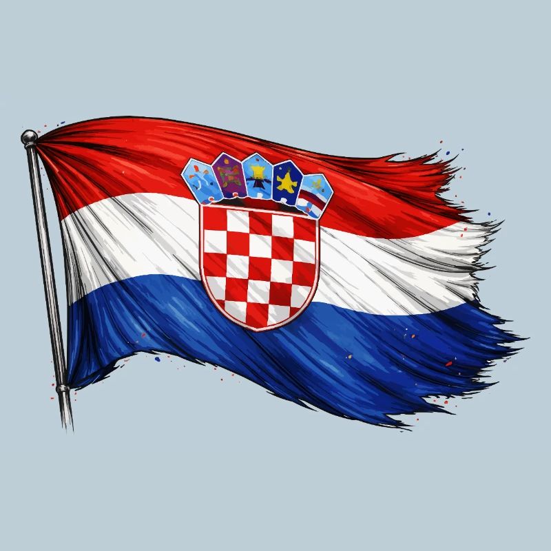 Drapeau de la Croatie