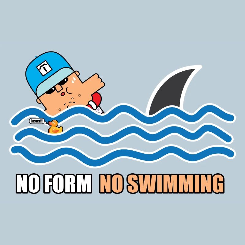 Dessin animé sans forme : pas de natation