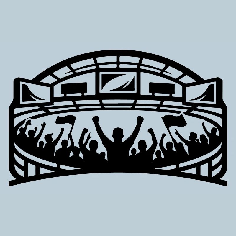 Silhouette des supporters du stade