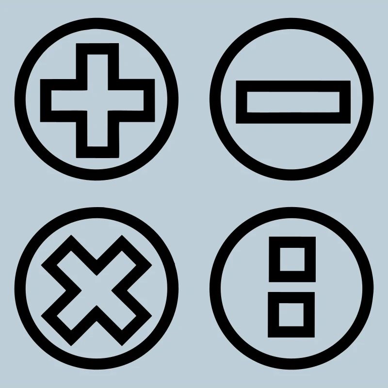 Calculate logo with four emblems shadow image