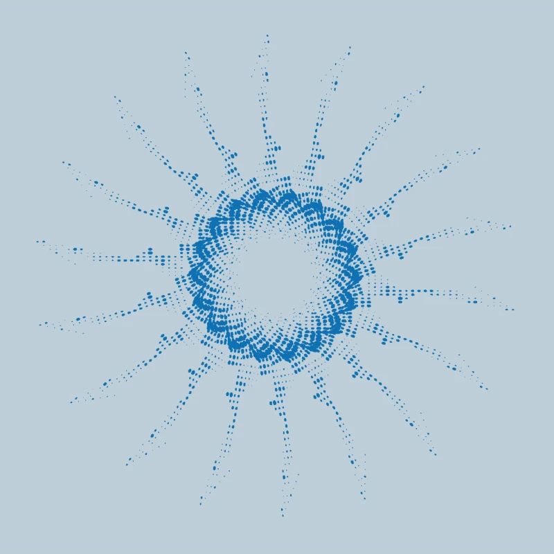 dotted shape rotated wind turbine blue