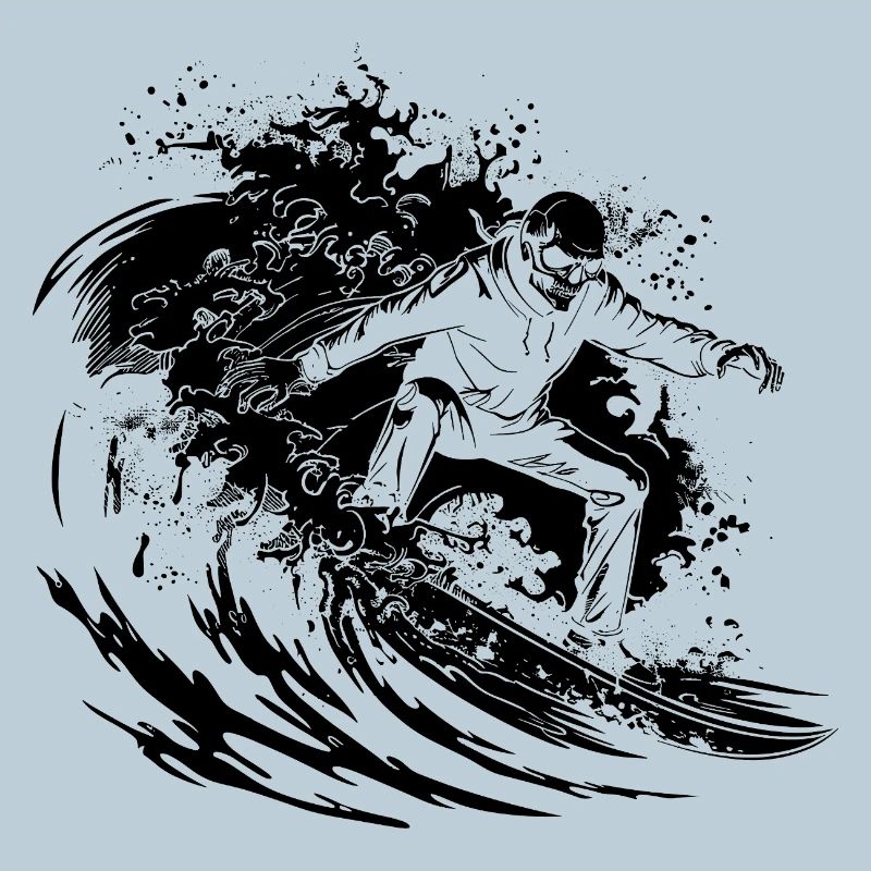 Dessin de squelette de surf