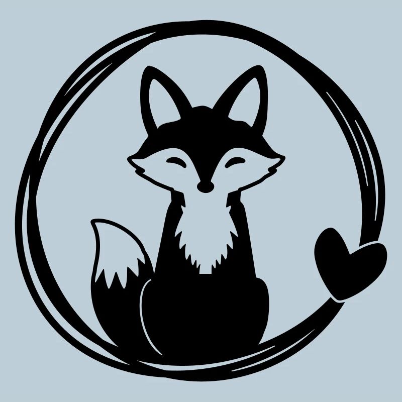 Renard mignon en couronne de coeur