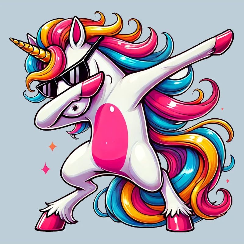 Dabbing Einhorn Regenbogen Unicorn Kinder