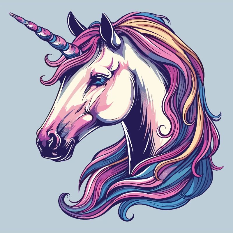 Fantasie Einhorn mit Regenbogenmähne