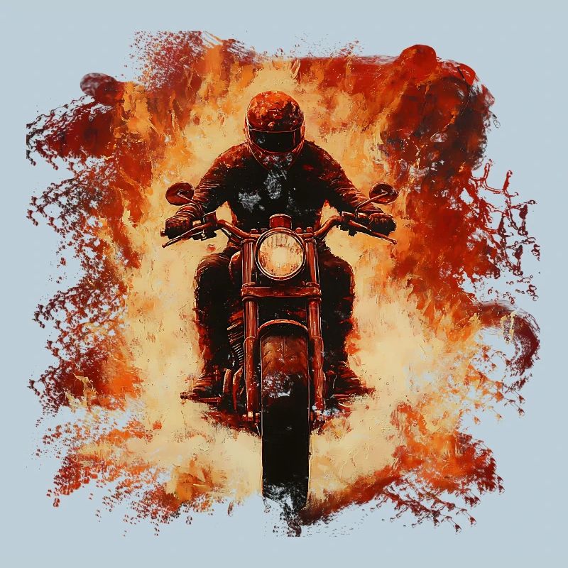 Flammensturm Motorradfahrer