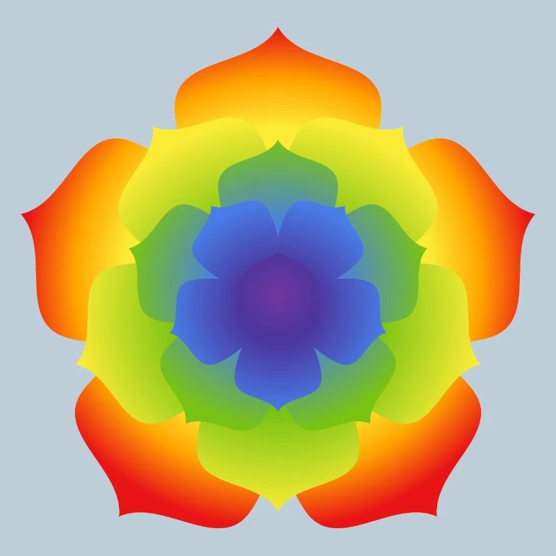 Rainbow Lotus Mandala Bloom