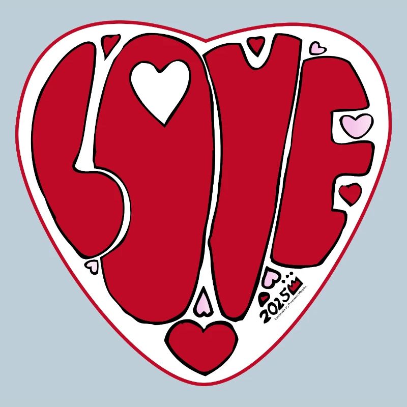 Heart-shaped Love lettering