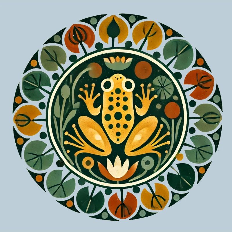 Frog in Circular Flora