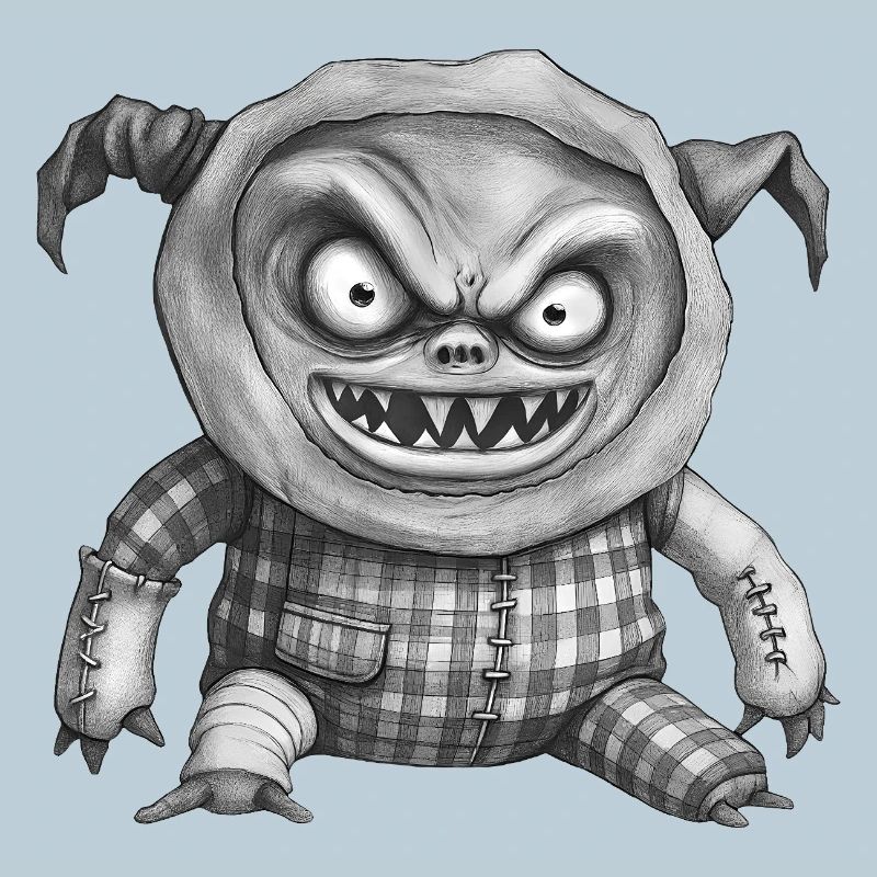 MONSTER DOLL #4 - black & white