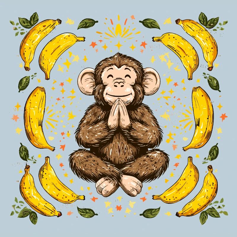 Grateful monkey with banana ring