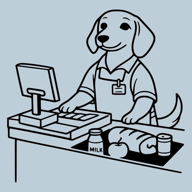 Caissière de chiens de supermarché