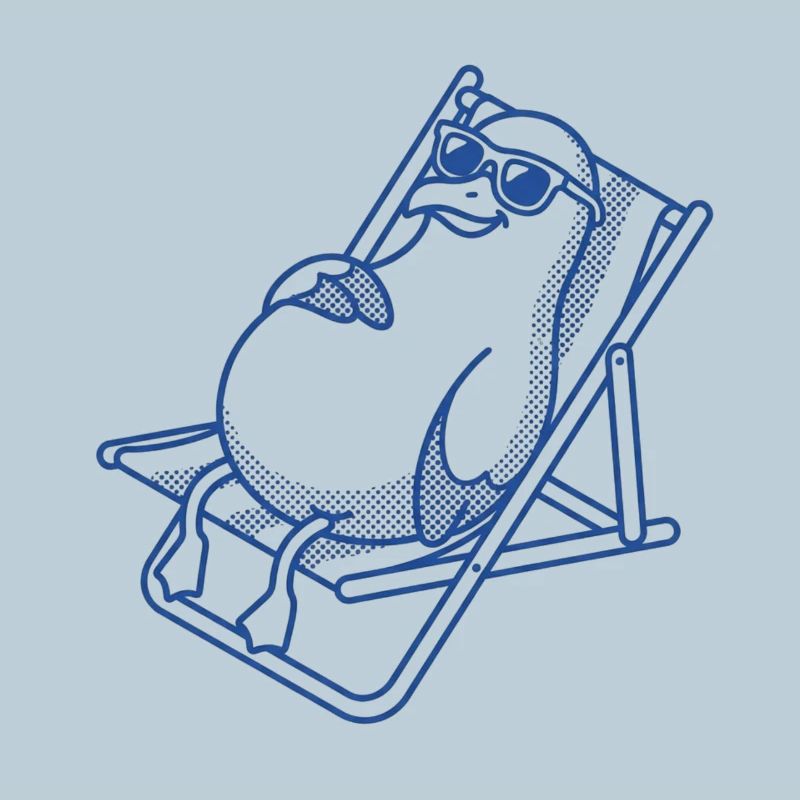 Penguin chills on bench