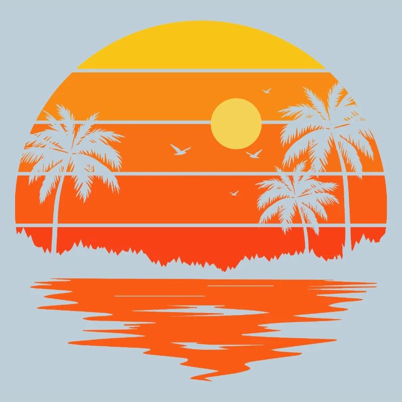 Sunset Retro Palm Tree