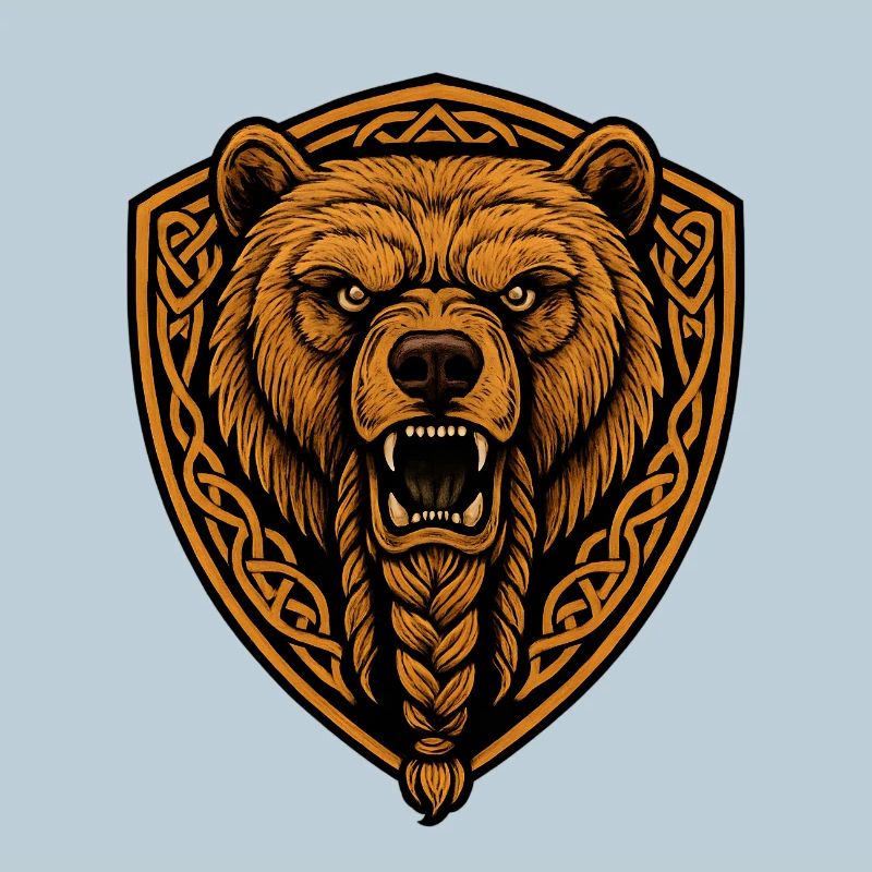 Ours brun dans l’écu avec tresse