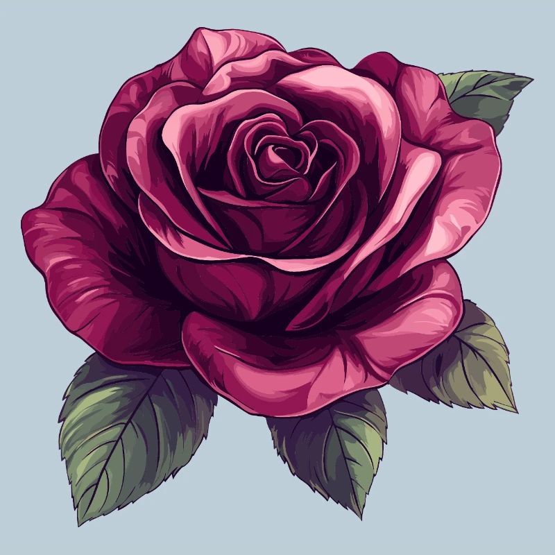 Dunkelrose Blütenillustration
