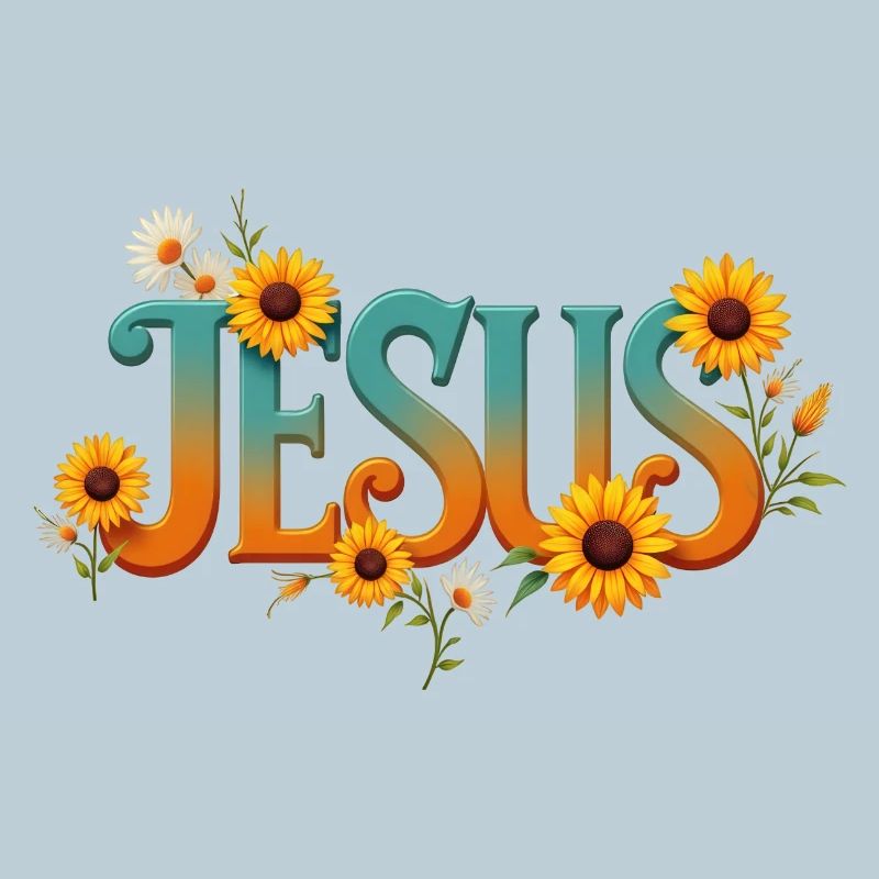 Motif de parole de Jésus fleuri