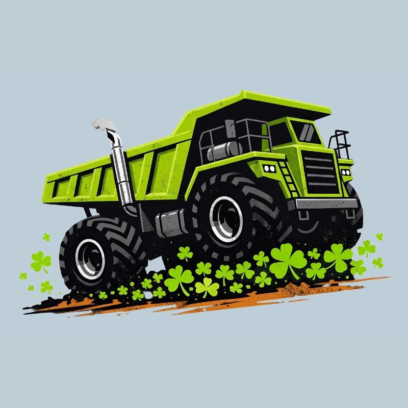Véhicule de construction de camion-benne de la Saint-Patrick