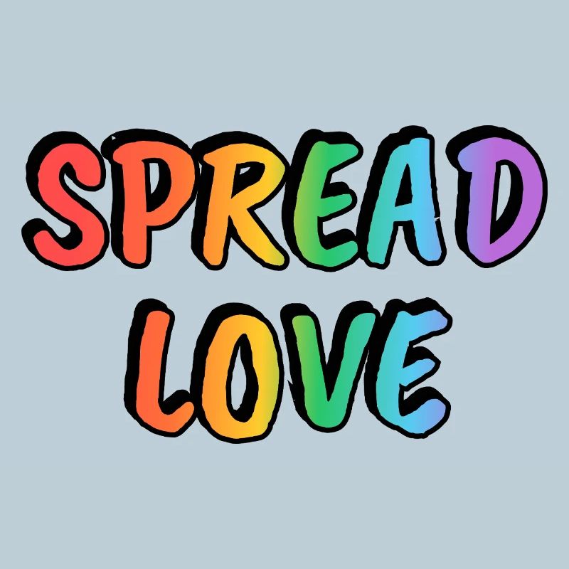 Spread Love Rainbow Text LGBT Pride