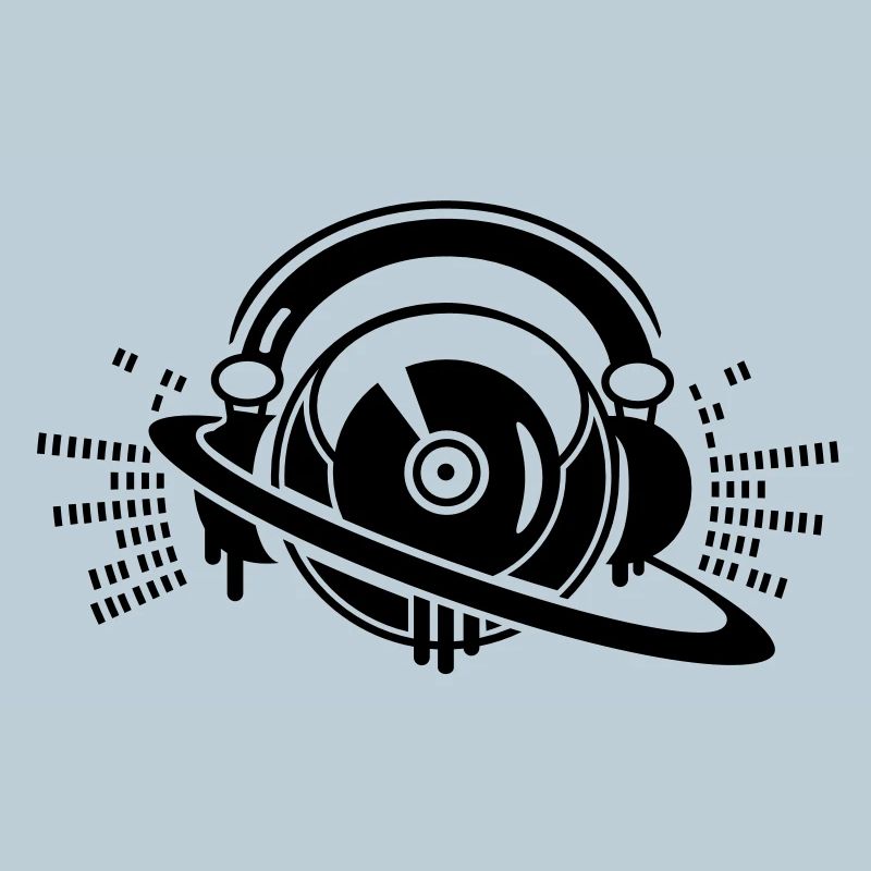DJ- Plattenpult mit Kopfhörer Logo