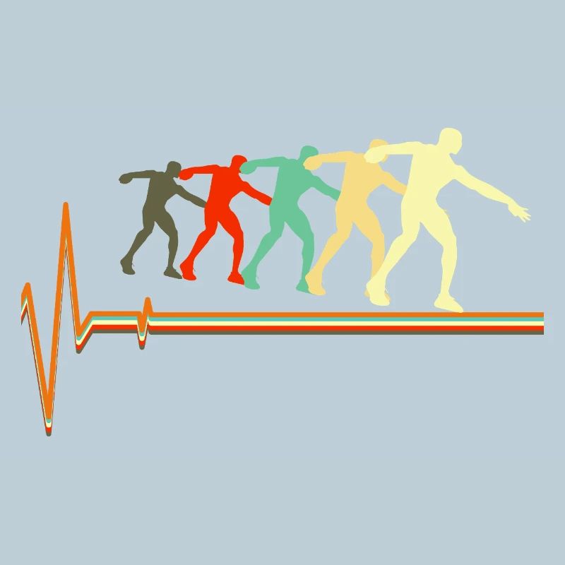 Shot Put Evolution Retro Herzschlag Pulskunst