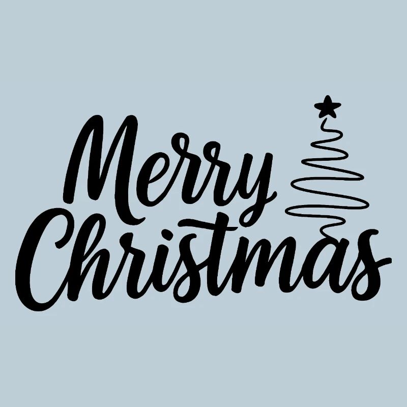 Merry-Christmas lettering with minimalist Ba