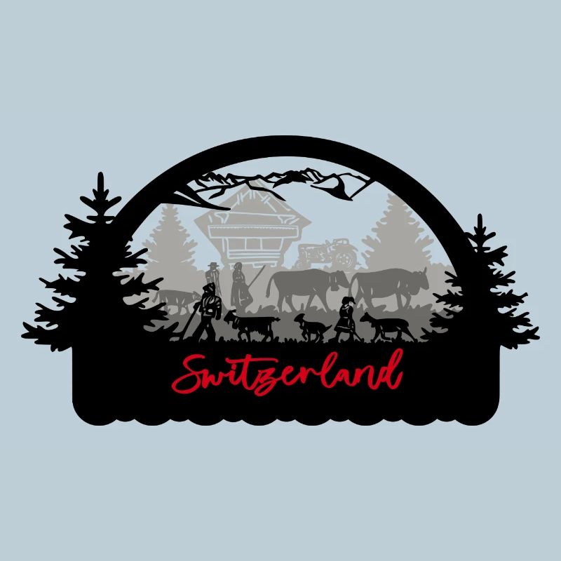 Switzerland Scherenschnitt