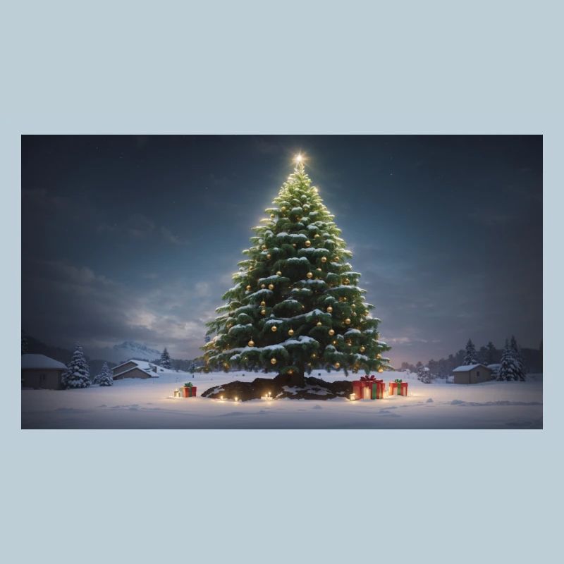 Winterlicher Weihnachtsbaum mit Geschenken