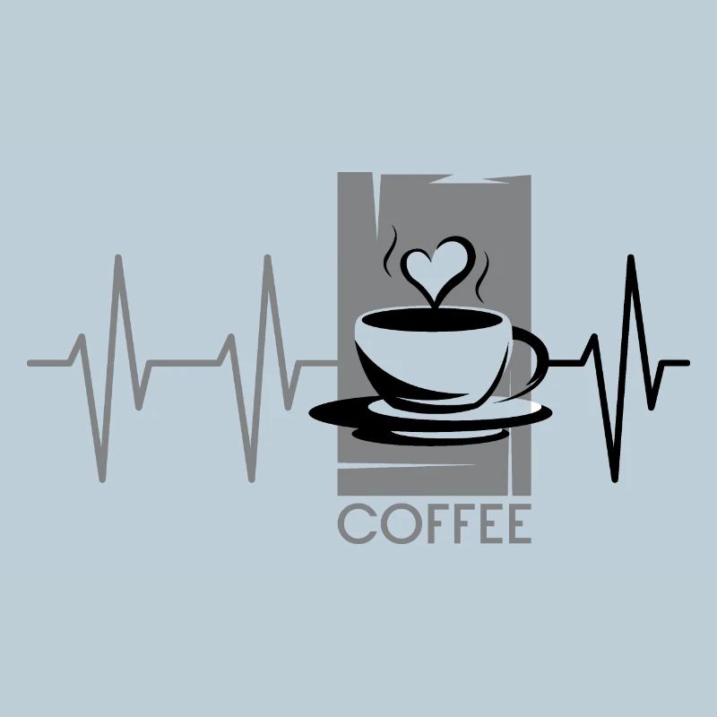 pulse coffee café heartbeat coffee love icon