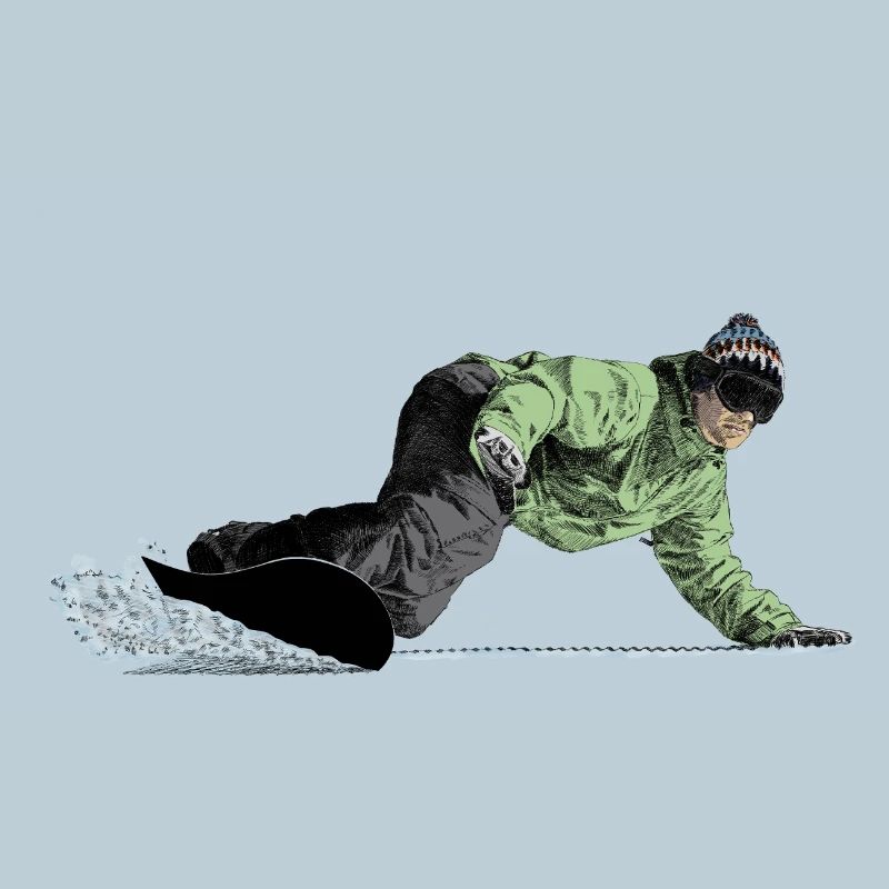 Freerider Snowboarder auf Abfahrt