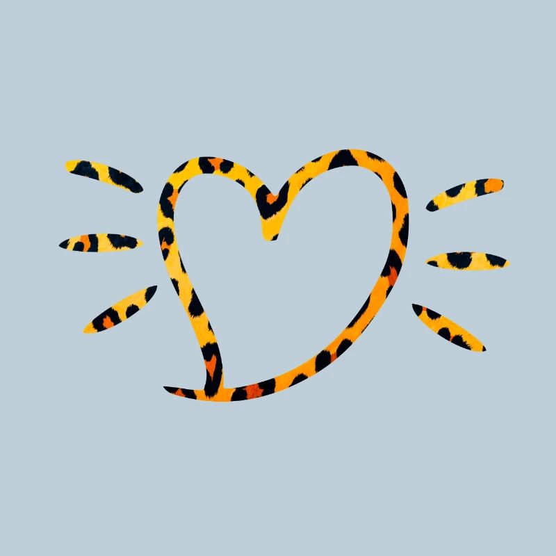 Leopard Heart with Sun Rays