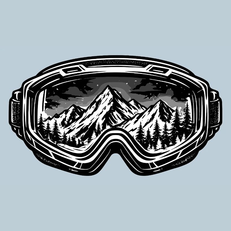 Mountains in ski goggle design