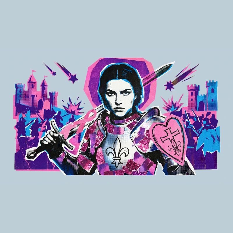 Neon Knight with Heart Shield