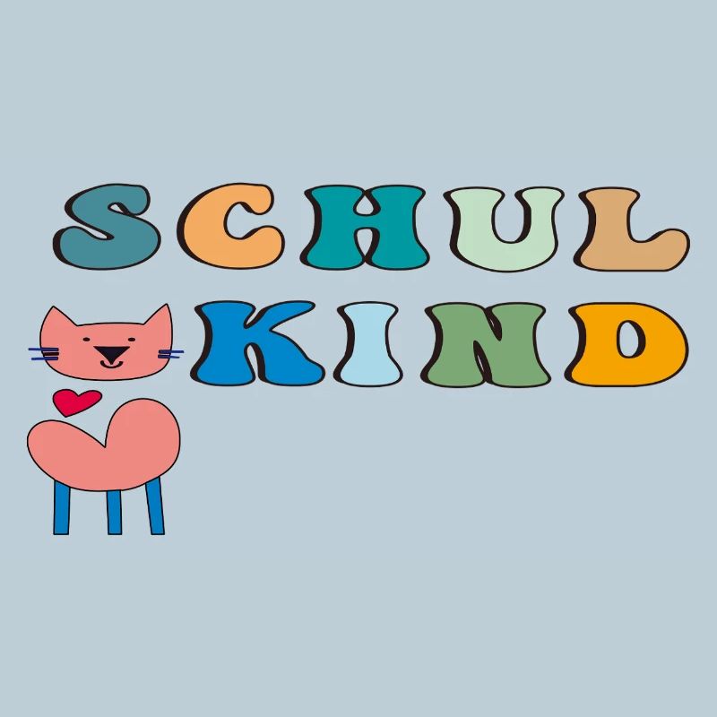 Schulkind Katze Herz