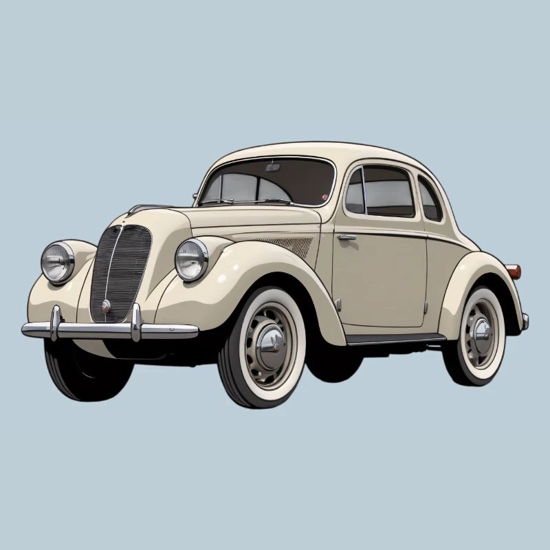 Beige Vintage Coupe Artwork