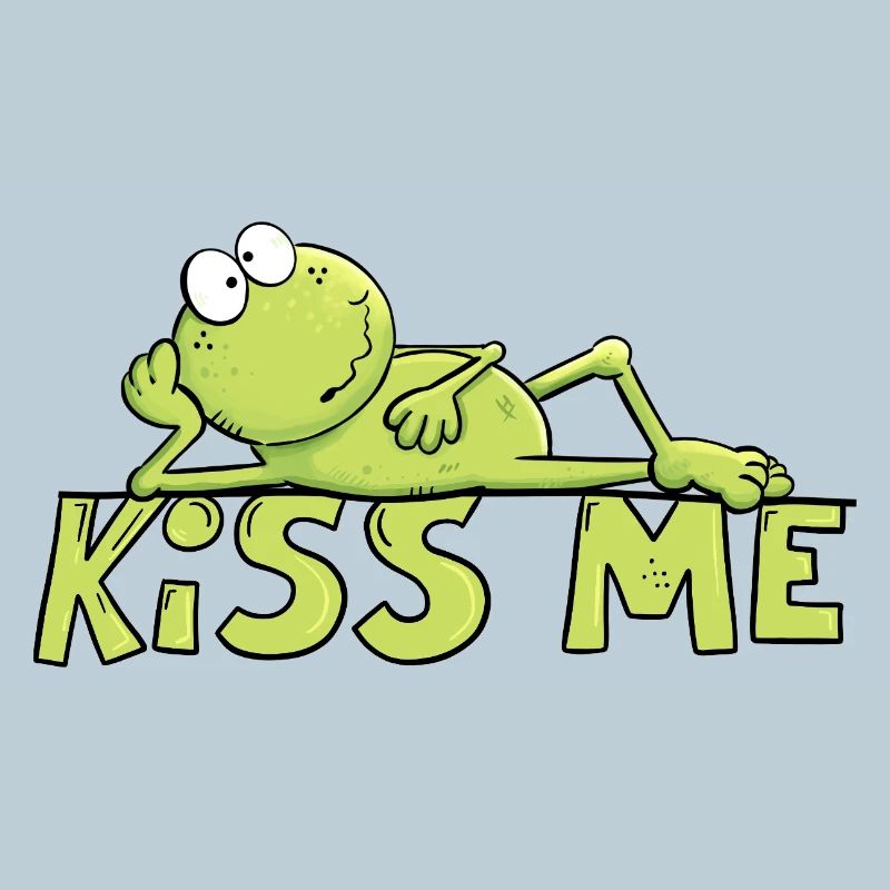 Kiss Me Frog Toad Fairy Tale Funny Frog